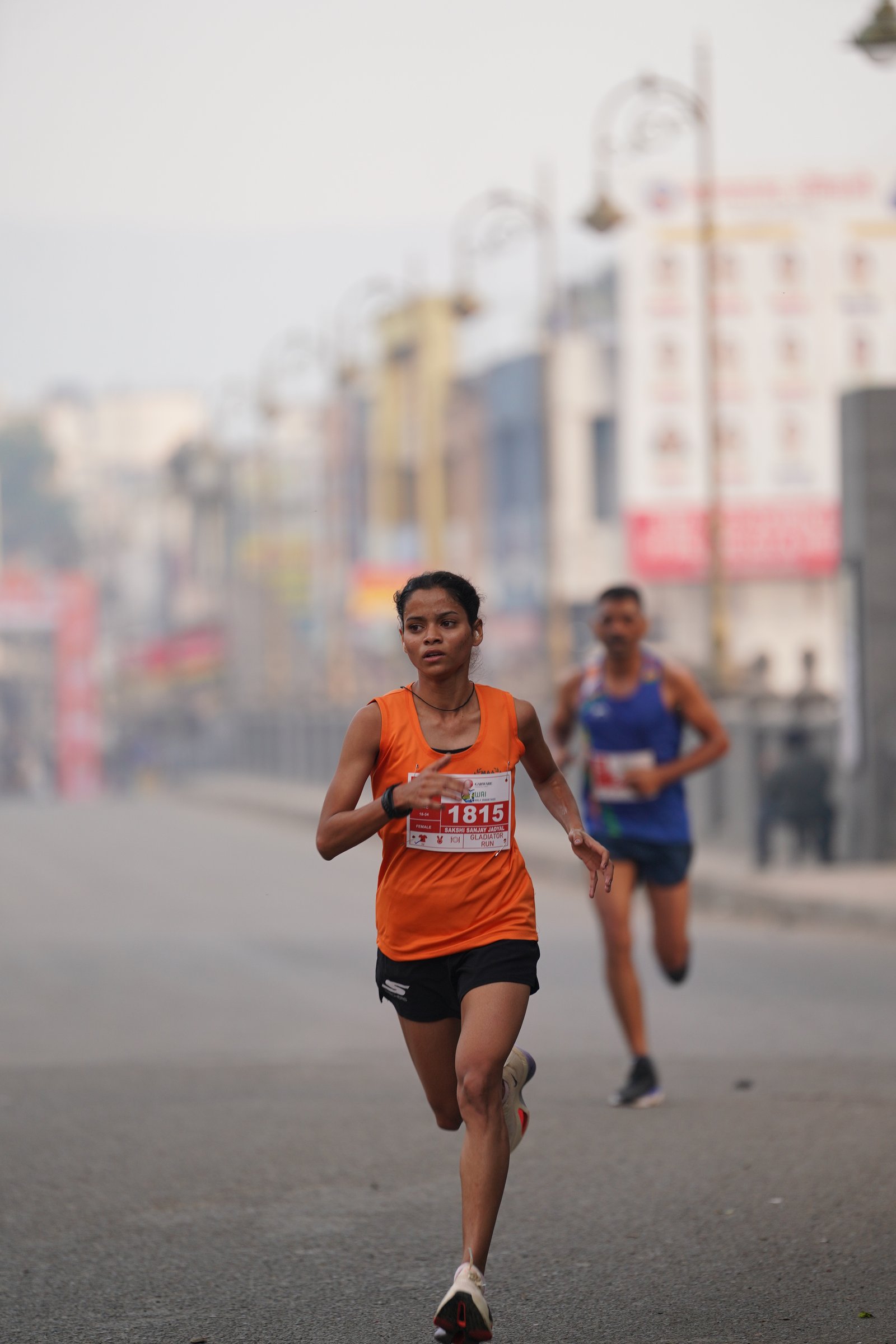 Marathon participant running