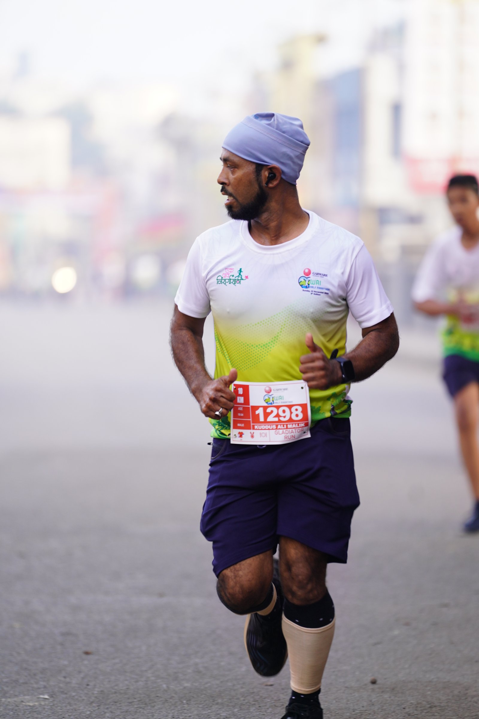 Athlete running with determination
